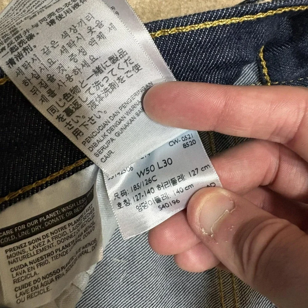 Levis Western Fit Jeans NWT Mens 50x30 Dark Blue Regular Straight Denim Big Tall